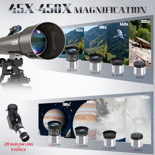 NACATIN Astronomy Telescope for Adults & Professionals, 102mm Aperture 900mm with Dual Slow-Motion Rods - for Ultra-Smooth & Precise Tracking, Telescope for Adults high Powered for Moon & Planets - Image 4