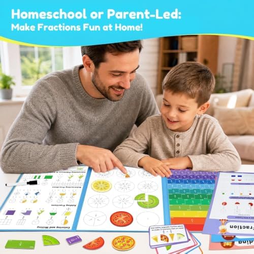 Larger 11.5" Magnetic Fraction Playbook - Montessori Math Manipulatives - Image 6