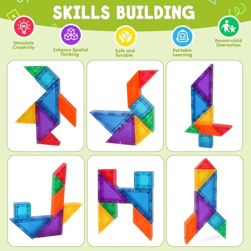 3D Magnetic Travel Tangram Puzzle, STEM Brain Teasers Toy for Kids&Adults - Image 5