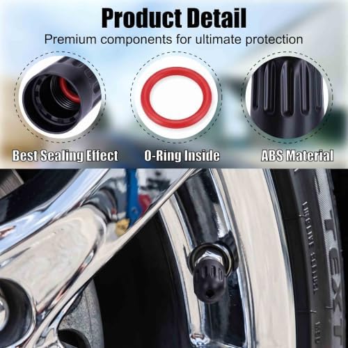 50PCS TPMS Tire Valve Long Stem Caps, Black Plastic Valve Caps Universal - Image 3