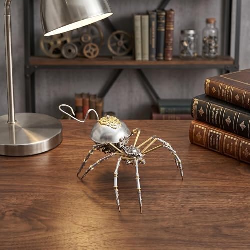 Steampunk Mechanical Insect Spider 3D Metal Puzzle Model Kits 150+ Parts No Glue Build Unique Desk Decor Christmas & Birthday Gift for Men Adults(Long-Tailed Spider) by Lovewenying