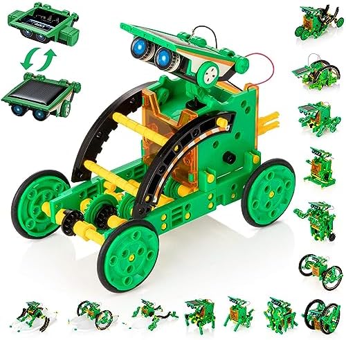 Solar Robot Kit, 14-in-1 STEM Building Toy for Kids DIY Science Robotic Set by KIDWILLTOY