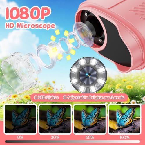 1000X Handheld Digital Microscope for Kids (Pink) - Image 3