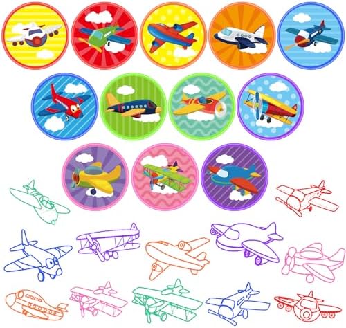 Cinrobiye 24 Pcs Airplane Stampers Party Favor Set, Cute Aviation Theme Stamps for Kids Birthday Party, Classroom Rewards, Carnival Prizes, Goody Bag Fillers, Travel & Sky Adventure Party Supplies - Image 3