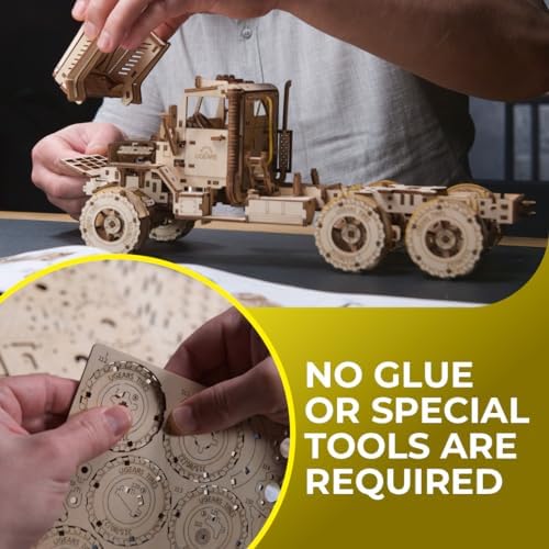 UGEARS Cargo Truck 3D Wooden Puzzles for Adults - Wooden Model Kits for Adults Cars Kits for Adult Puzzle Model Truck Kits Mechanical Models Brain Teaser, Hobby Set - Image 3