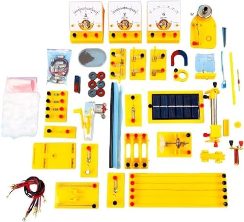 Large Size Physics Electricity & Electromagnetism Experiment Box, Full Accessory Lab Kit, Motor Generator Circuit Resistance Testing Equipment by Unknown