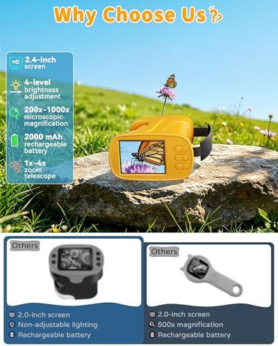 1000X Handheld Microscope for Kids, 4K Digital Kids Microscope Science Kits - Image 2
