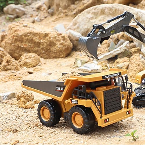 Excavator Set，rc Dump Truck Command The Site Conquer The Dir，2.4Ghz Remote Control Construction Vehicle Set Children's Toys，Alloy Material Simulate True Scale (Truck) - Image 6