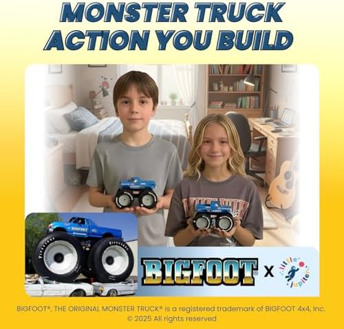 DIY Bigfoot 5 Monster Truck Wooden Kit w/Stickers & Paint (Large 5 1/4")- Officially Licensed Kids Building & Painting Kit - Wooden Painting & Building Kits for Kids - Ages 5-8 Years Stem & Paint Toys - Image 2