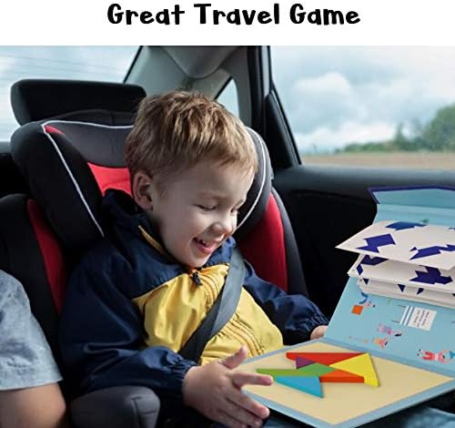 Beestech Wooden Tangram Puzzle Book, Travel Games for Kids in Car, Plane or Take Out for Restaurant, Educational Learning Puzzles Toys, On The Go Toys for Kids, Boys, Girls 3,4,5,6,7,8 Years Old - Image 6