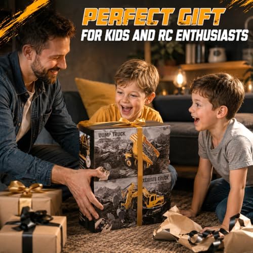 YongnKids 2 Pcs Large Rc Excavator Toy & Dump Truck for Kids Age 6+ - Image 7