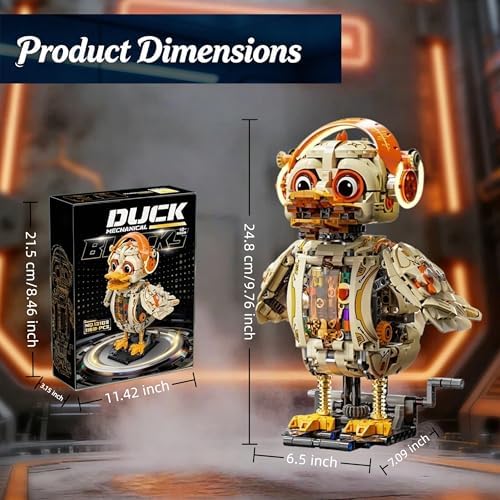 Mechanical Duck Building Blocks Set, STEM Rotating with Moving Wings - Image 3