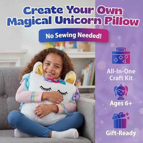 Pinwheel Crafts No Sew Unicorn Pillow Kit for Girls Ages 4-8 - Image 2