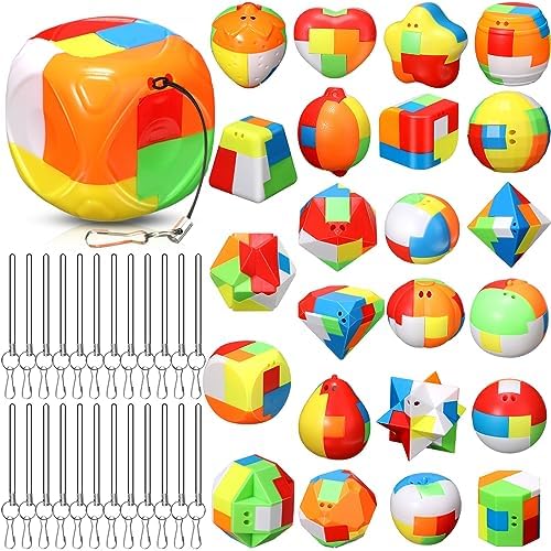 Syhood 24 Pcs Brain Teaser Puzzles for Adults Unlock Interlock Puzzle by Syhood