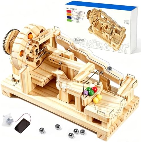 3D Wooden Marble Run Puzzle - Electric Kit for Adults, STEM Gift by RICHOOSE