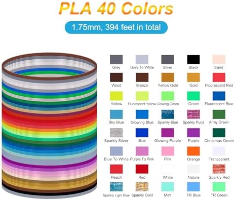 Kretrum 40 Colors PLA 3D Pen Filament Refills Compatible with SCRIB3D MYNT3D PIKA3D 3D Pen Most 1.75mm 3D Prining Pens NOT FIT 3Doodler Start Pen - Image 2