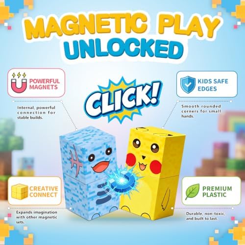 Pocket Cubes Magnetic Blocks & Magnetic Tiles, 35 PCS Voxel Adorable Pet Building Cubes Set, STEM Construction Toys for Kids Ages 4-8, Mini Travel Toys for Toddlers 3-5, Montessori Sensory Gifts - Image 5