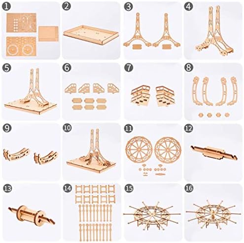 Large Size Wooden Ferris Wheel Building DIY Model Kits - Educational STEM Toys | 3D Puzzles Science Kits for Adults Kids | Mechanical Assembly Stem Colorful - Image 4