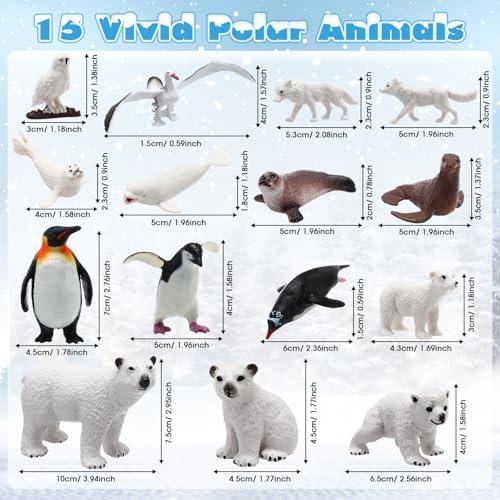 Gerrii Arctic Animals Habitat Project Set, Winter Polar Animals Diorama Box Kit Figurine Model Polar Bear Penguin Animal Figurines Diorama Supplies for DIY Crafts Project Gifts - Image 2
