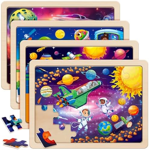 SYNARRY Large Space Planet Solar System Wooden Puzzles for Kids Ages 4-6 by SYNARRY