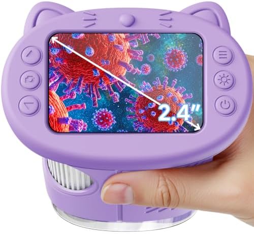 1000X Handheld Digital Microscope for Kids, 2.4" IPS Screen STEM Toys by Vorth