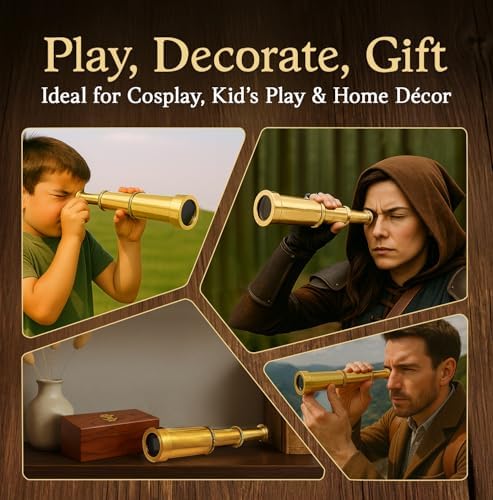 NauticalMart 6 Inch Brass Telescope with Wooden Box for Nautical Collectibles and Pirate Spyglass for Young and Adults, Ideal Decorative Piece for Home or Office (Pack of 2) - Image 5