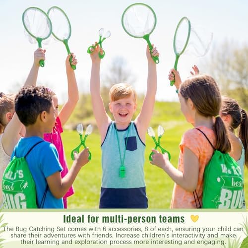 Silipull 48 Pcs Bug Catching Kit for Kid Bulk, Outdoor Explorer Kit, Green - Image 5