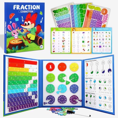 Magnetic Fraction Educational Puzzle, Magnetic Fraction Playbook by Dropereum