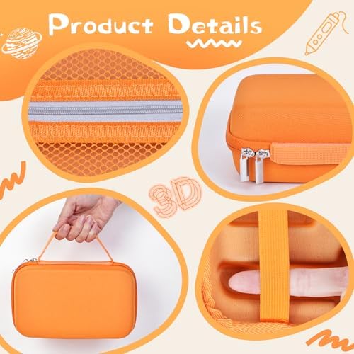 Hard Case Compatible with MYNT3D Super/Professional Printing 3D Pen, Orange - Image 3