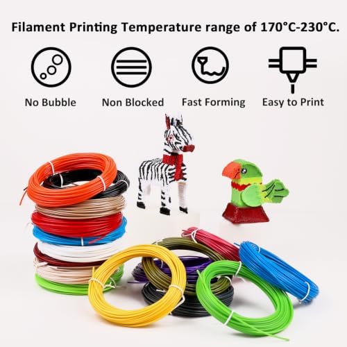 3D Pen Refills 1.75mm PLA Filament 640 Feet 16 Colors, Each Color 40ft, 250 Stencils eBooks, dikale 3D Pen Material - Image 5
