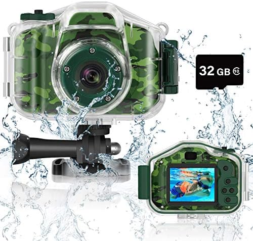 DEKER Kids Waterproof Camera, Underwater HD Digital Camcorder, Green by DEKER