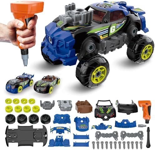 Pup Go 43 Pcs Building Car for Boys Age 3 4 5 6 7 8, Build Your Own Car Set by Pup+Go