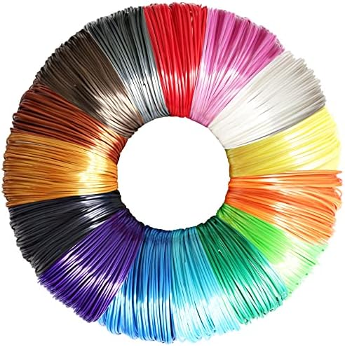 15 Bright Colors 1.75mm 3D Pen Silk PLA Filament Refill, Each Color 4m, Total 60m 3D Printer Silk PLA Sample Pack, Compatible with FDM 3D Printer and 3D Pen, Not Support for 3Doodler Pen by DO3D