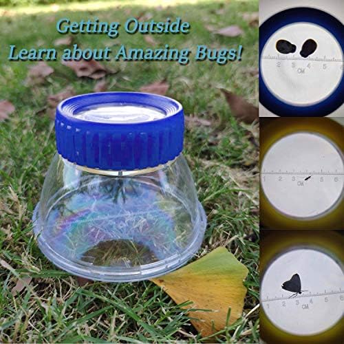 Bug Catcher 5X Magnifying Insect Observation Kit Built-in 7cm Ruler with 2 Slant Tweezers Bug Viewer Cage for Kids Science Nature Exploration (2 Pack Blue) - Image 5