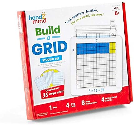hand2mind Build-A-Grid, Dry Erase Multiplication, 3rd Grade Math, Multiplication Manipulatives, Fraction Manipulatives, Multiplication Game, Montessori Math, Homeschool Supplies (Set of 4) - Image 5