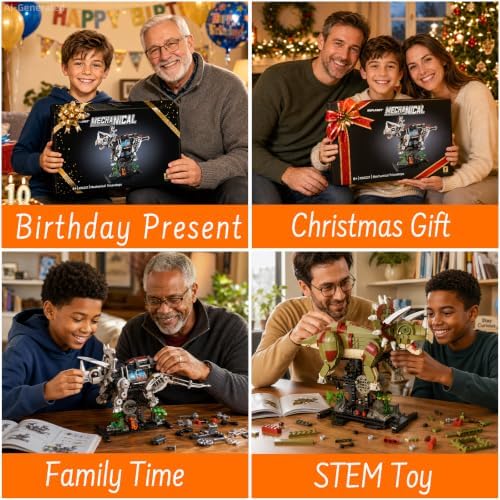 Mechanical Triceratops Dinosaur Building Set with Lights for Boys - Image 6