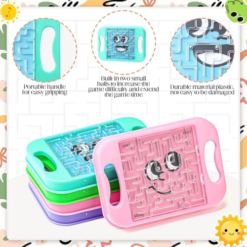 JellyArch 36 Pcs Mini Maze Puzzle Bulk for Kids Maze Cubes, Emotion - Image 3