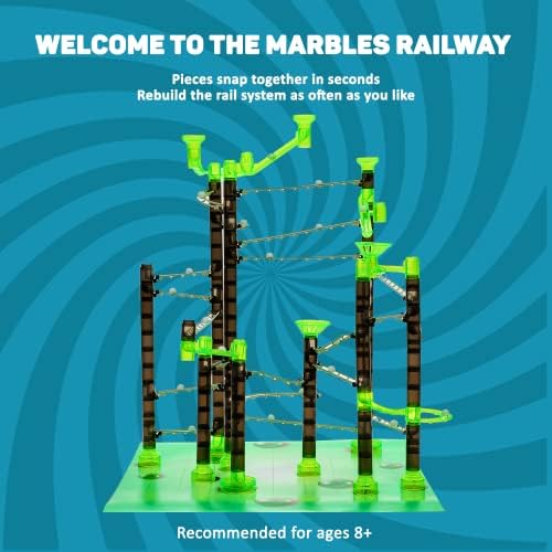 Marble Genius Marble Rails Starter Set, 200 Pieces, STEM Toy - Image 6