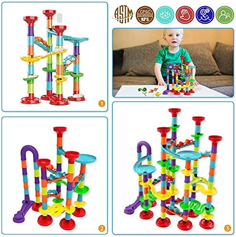 Blacka Marble Run Maze Race Game Glass Marbles for Kids Age 3 4 5 6 Boys Girls Educational Preschool Toys Block Toy Set As Xmas Birthday Present Festival Gifts, Small - Image 3