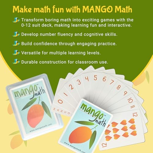 MANGO Math - Playing Cards - Educational Card Game Set of 6 Decks - Fun Learning Cards for Kids - Classroom Activities - Homeschool Activities - Elementary School Teaching Materials - Image 3