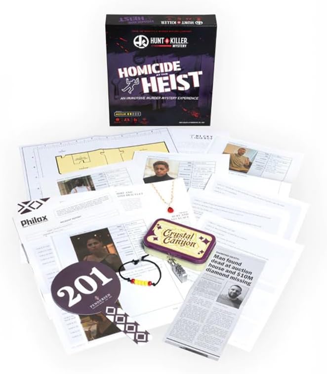 Hunt A Killer: Homicide at The Heist, Solve The Murder of a Brilliant Jewel Thief, Murder Mystery Game for Adults, Perfect Secret Santa Gifts for True Crime Fans, Designed for Ages 14+