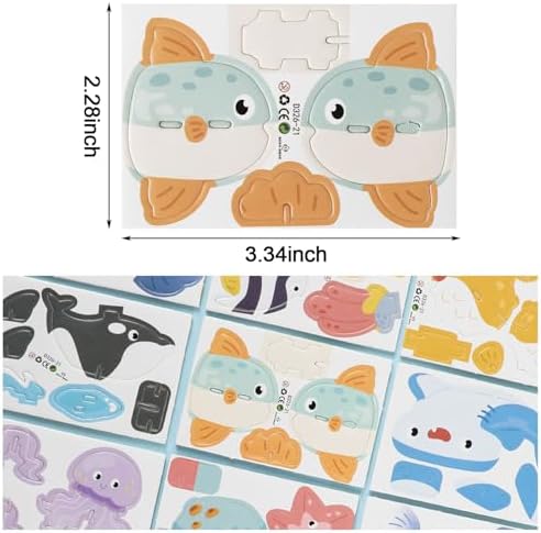 LOMIMOS Educational 3D Cartoon Puzzle for Kids,25Pcs 3D Cartoon Jigsaw Creative Learning Model for DIY Crafts Birthday Party Favor Gifts (Marine Organism) - Image 2