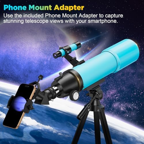90mm Refractor Telescope for Adults & Kids: 150X Scope with 133cm Tripod - Image 5