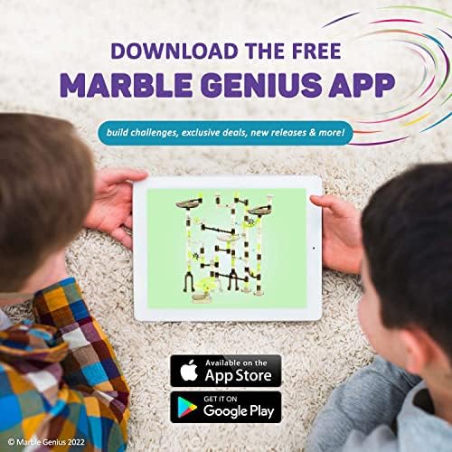 Marble Genius Marble Run Starter Set STEM Toy for Kids Ages 4-12 - 130 Complete Pieces (80 Translucent Marbulous Pieces and 50 Glass Marbles), Construction Building Block Toys, Theme (Space) - Image 6