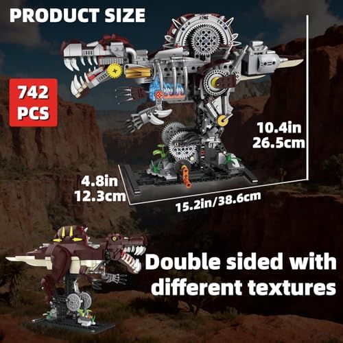 Mechanical Spinosaurus Dinosaur Building Set with Lights for Boys - Image 4