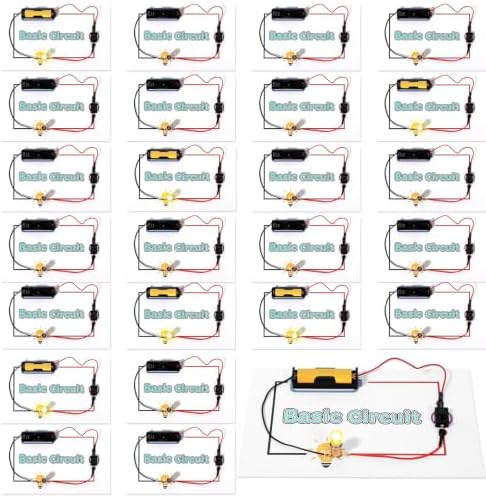 Soulchen 24 Sets STEM Electric Circuit Kit Bulk Basic Circuits Science Bulb Light Experiments for Beginners STEM Projects Circuit Board Building Kits Teaching Teachers Parents Experiment Educational by Soulchen