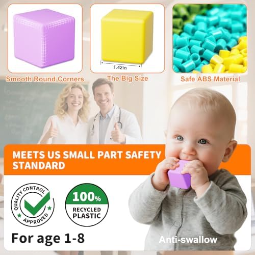 Large Magnetic Blocks Travel,20PCS 1.42in Building Blocks for Toddlers 3-5,Magnet Cubes for Toddlers,Sensory Montessori Toys Sets Learning Construction Squares Stem Toys for Boy,Girl,Kids,Kit,Gift,4-8 - Image 2