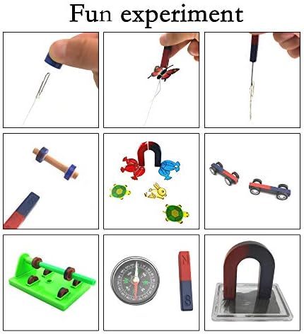 EUDAX Labs Junior Science N/S Magnet Set for Education Science Experiment Tools Icluding Bar/Ring/Horseshoe/Compass Magnets (Pack of 4) - Image 3
