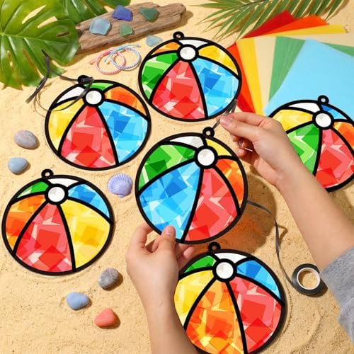 Qyeahkj 36Set Beach Balls Suncatchers Crafts Kit for Kids - Image 4