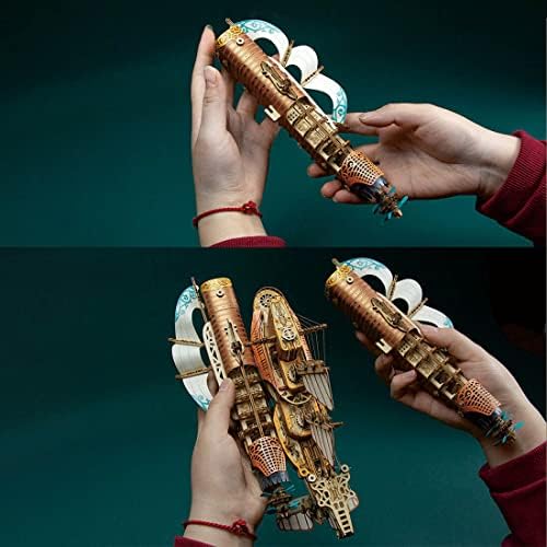3D Wooden Puzzle for Adults - DIY Fantasy Spaceship Model Kits - Steampunk Mechanical Wooden Puzzle Craft Kits Birthday for Adults Teens Kids - Image 6